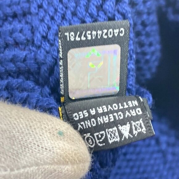 FENDI Logo FF beanie hat knit hat knit cap Knit hat wool blue - Picture 5 of 12